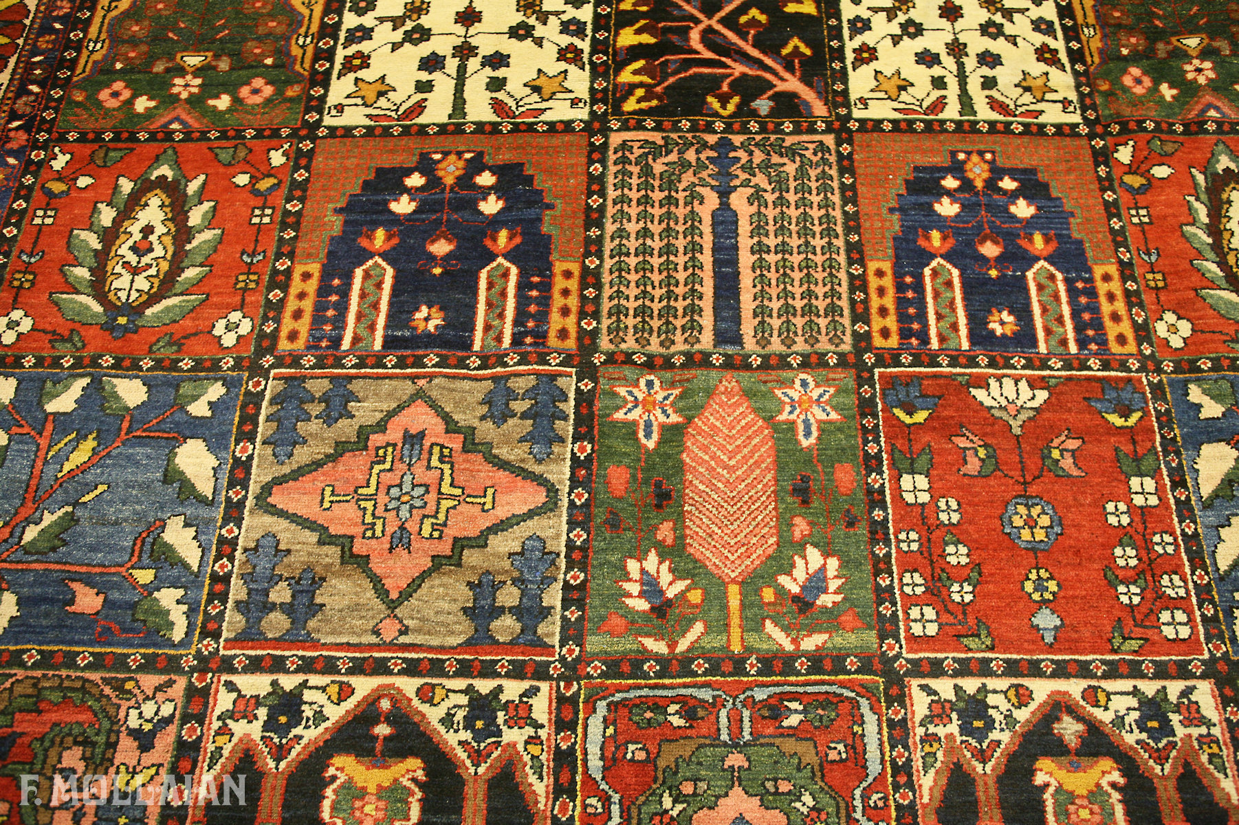 Piccolo tappeto Bakhtiar 3x4 Tappeto blu afghano annodato a mano