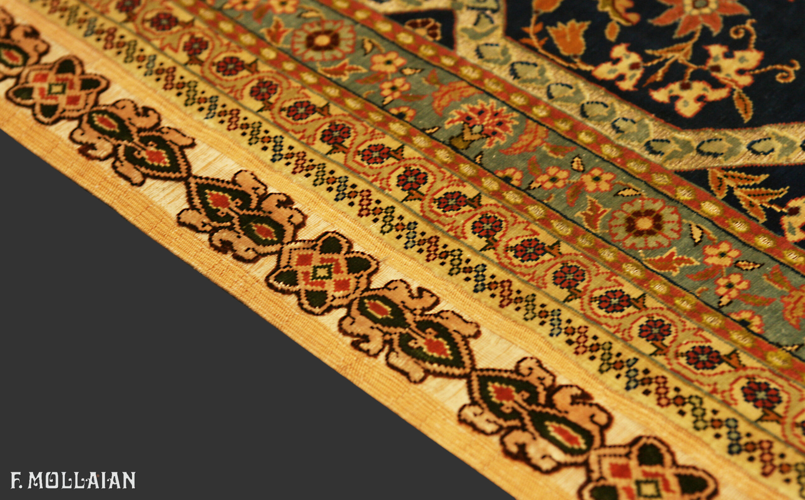Old Extra Fine Turkish Hereke Silk & Metal (Ebrei Design) Pictorial Rug n°:57327262