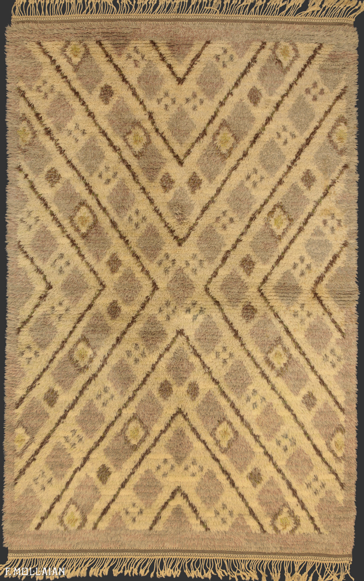 Tapis Suédois Semi-Antique Rya n°:65690024