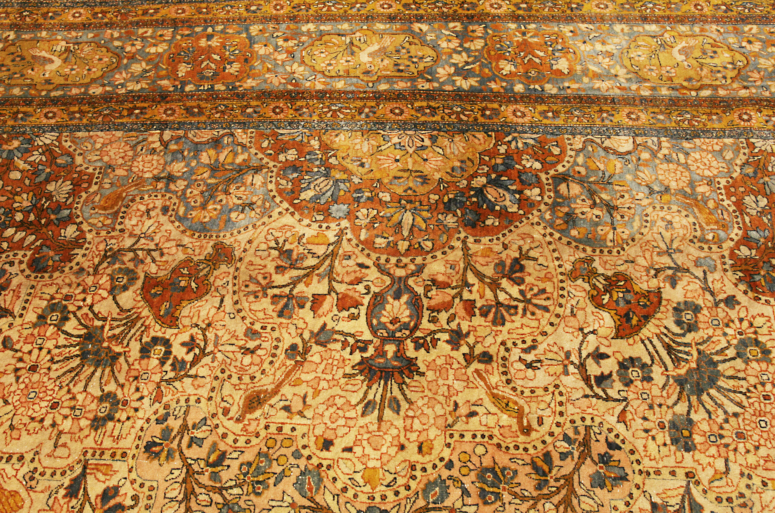 Tapis Persan Antique Kashan Dabir n°:77879683