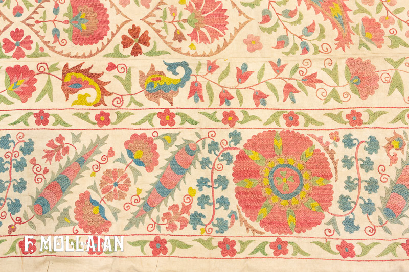 Antique Uzbeck Embroidery Suzani Textile n°:90996398