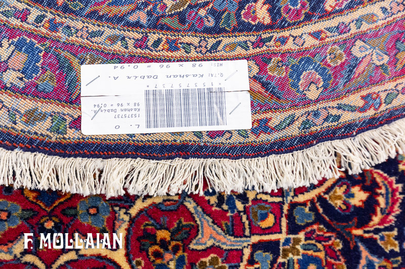 فرش آنتیک ایرانی کاشان دبیر با فرم دایره کد:۱۵۳۷۵۷۳۷