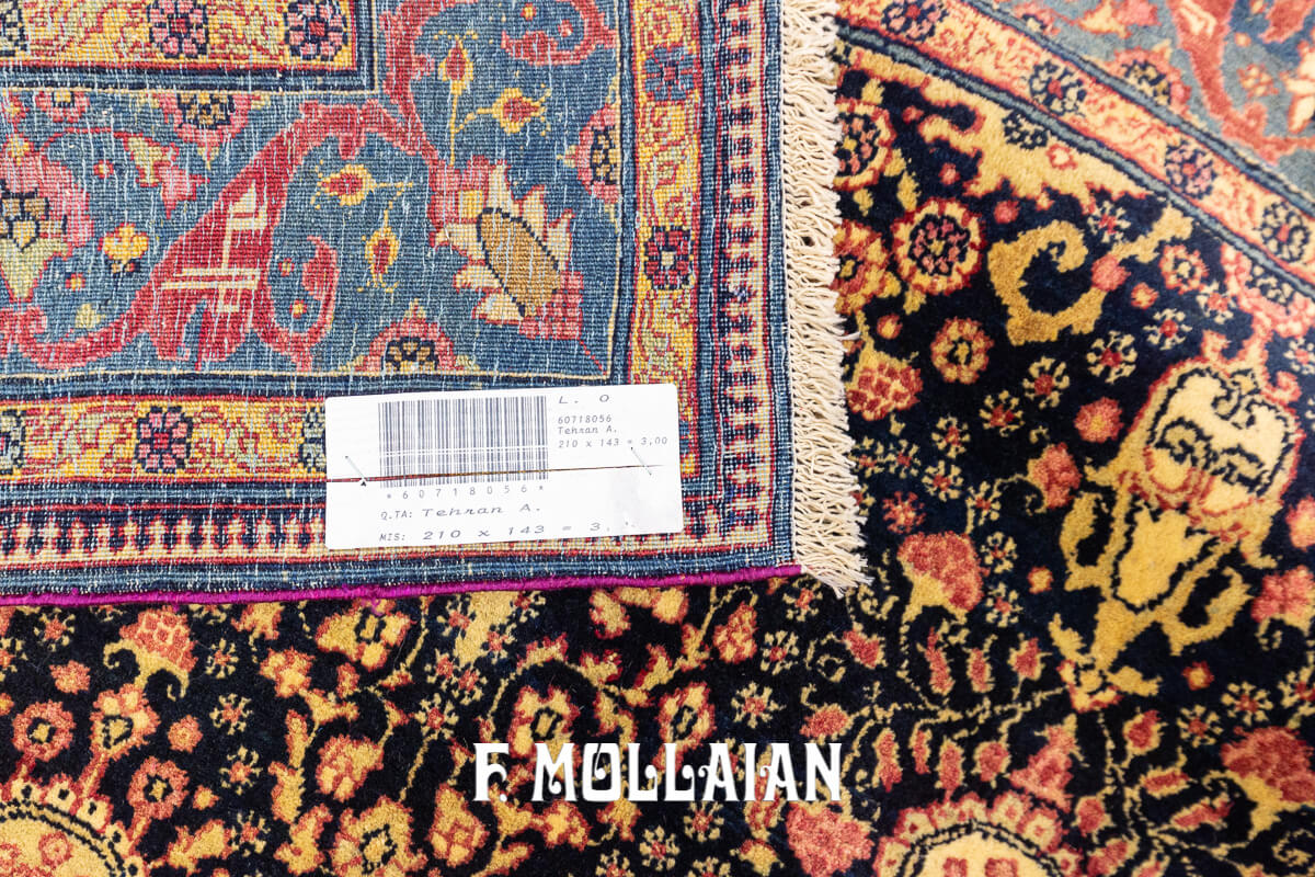 Antico Tappeto Persiano Tehran a tutto campo annodato a mano n°:60718056