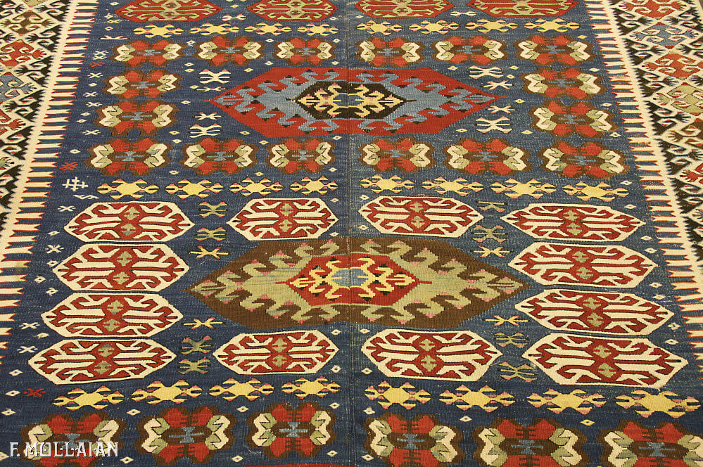 Tapis Kilim Anatolia Antique Champ Bleu n°:21485531