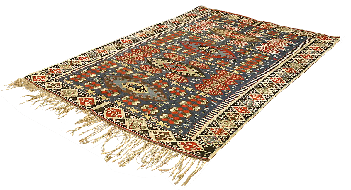 Tapis Kilim Anatolia Antique Champ Bleu n°:21485531