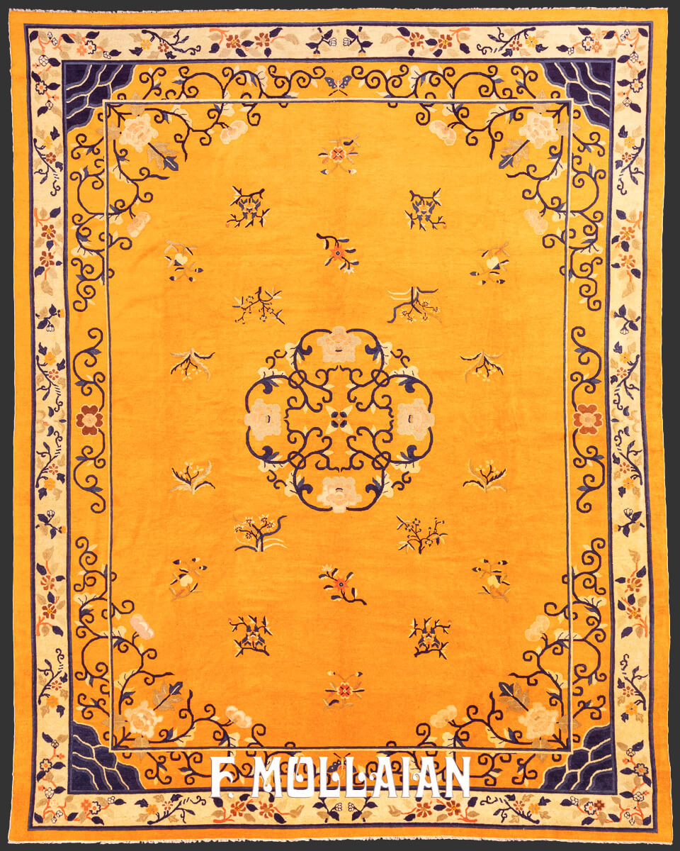 Tapis Chinois Pekin du Palais Impérial Couleur Dorée n°:478021