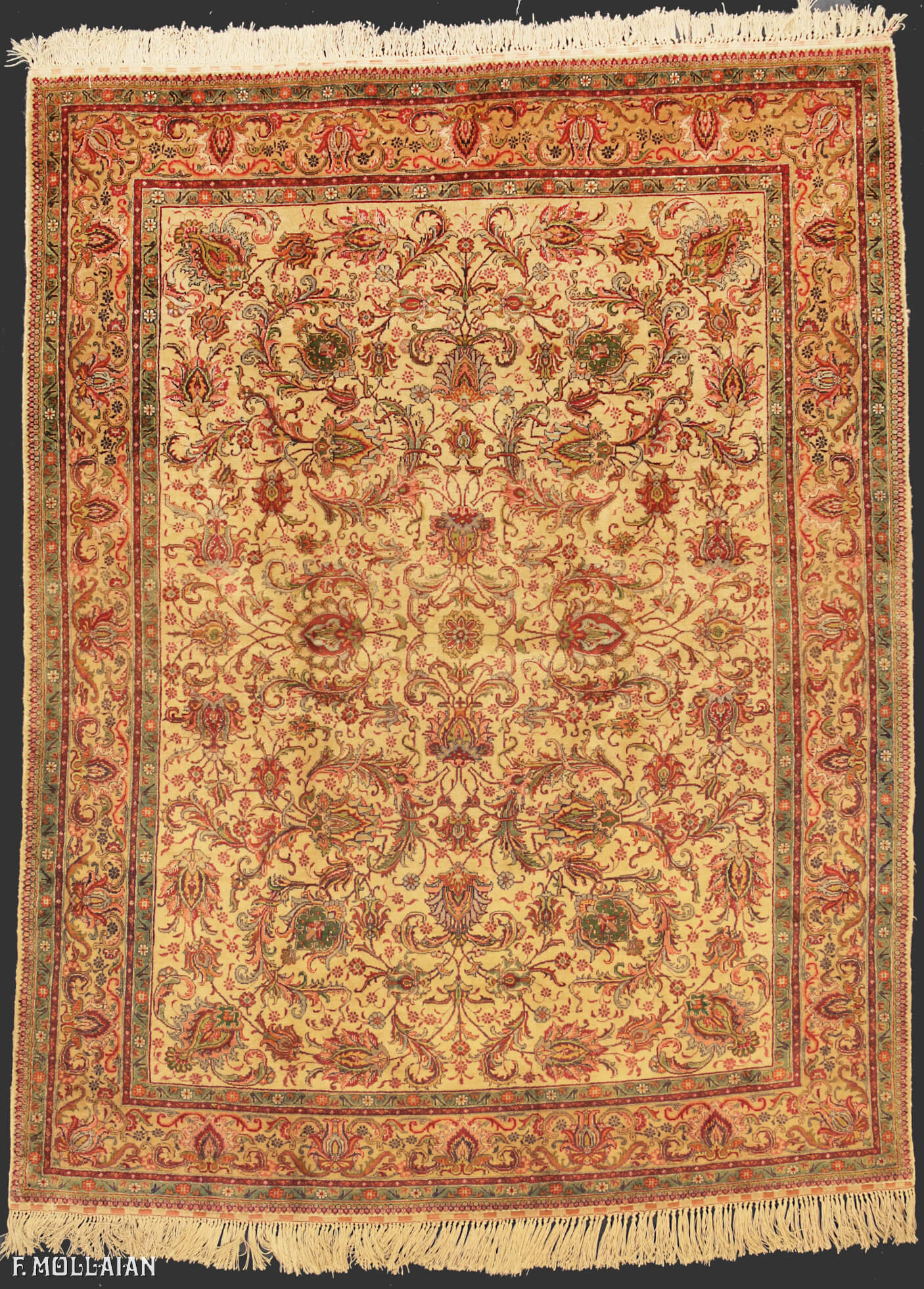 Antique Silk Rug Persian Tabriz n°:15632505