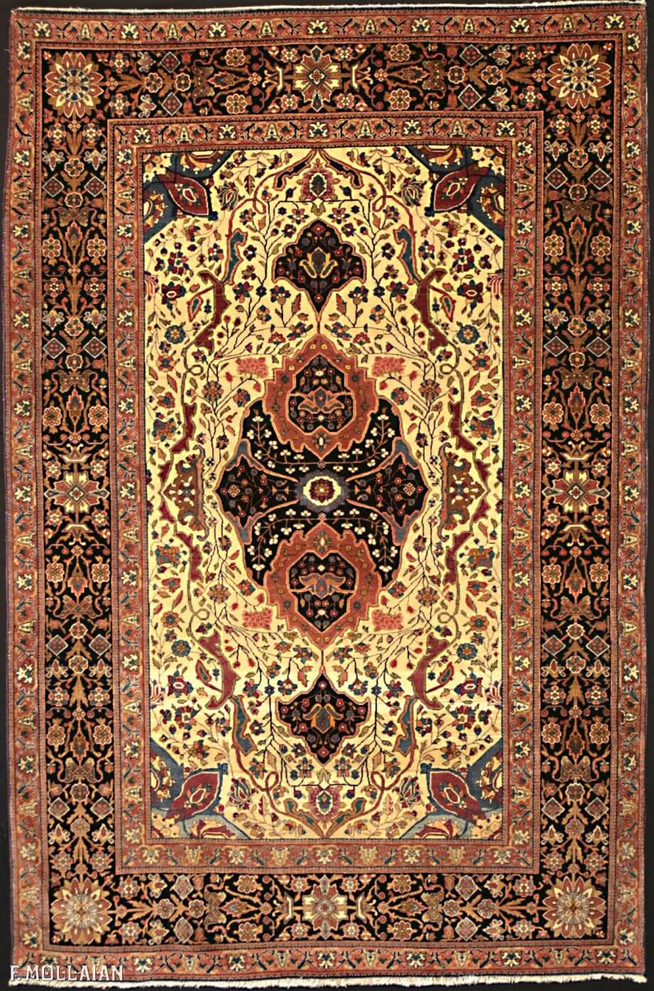 Antique Persian Kashan Mohtasham Rug n°:17782113