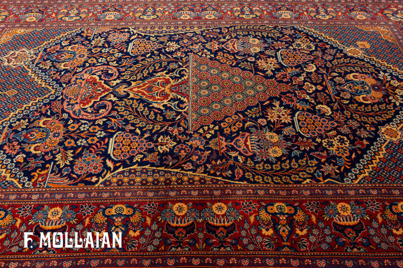 Tappeto Antico Persiano Kashan (Dabir) Floreale n°:48204323