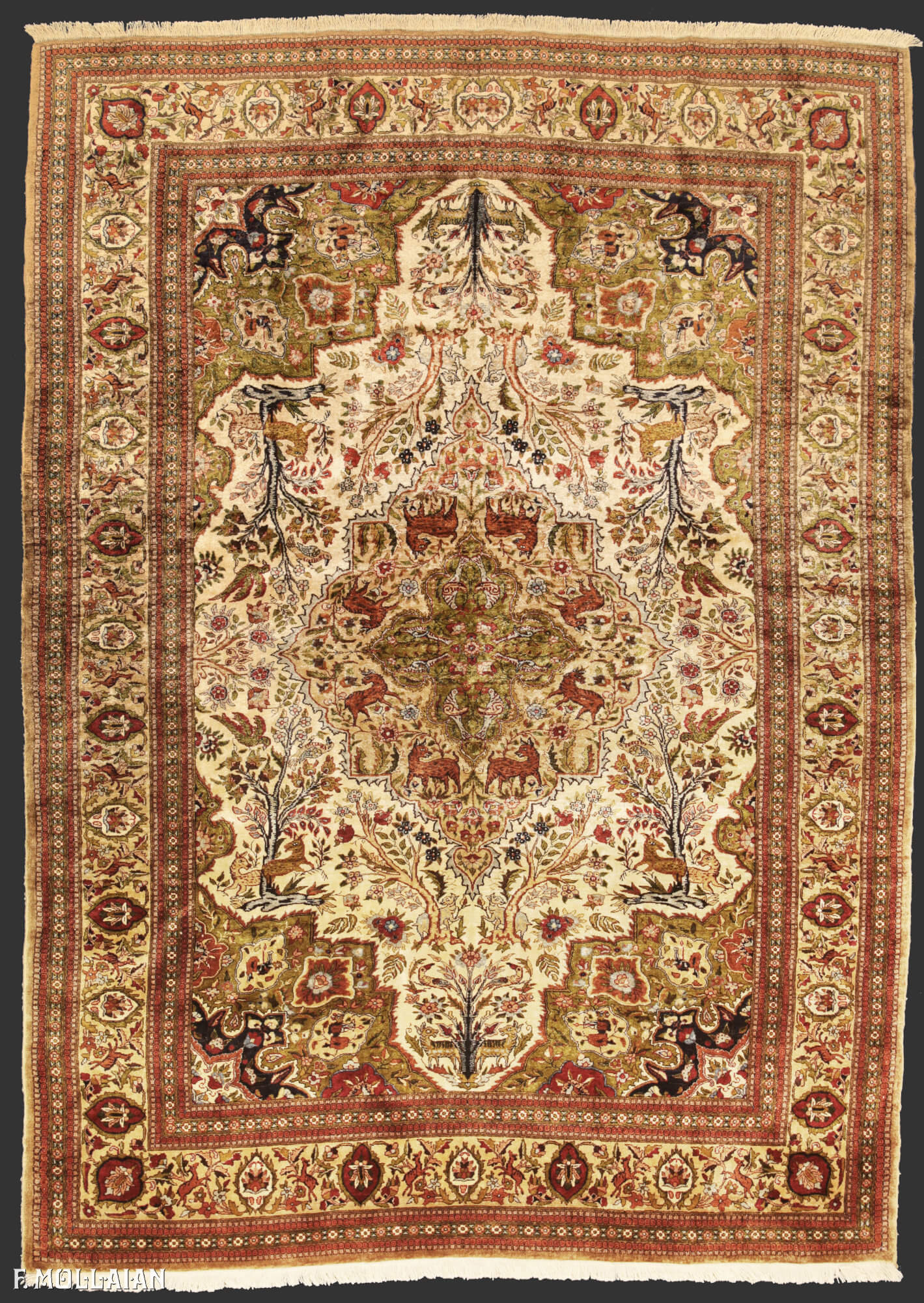 Tabriz Silk Rug, Semi-Antique Persian Carpet n°:54736387