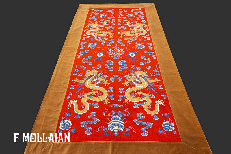 Antique Chinese Silk and Metal Textile n°:11261588