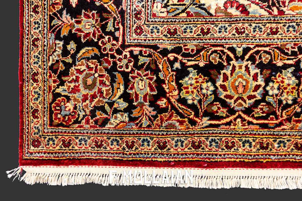 Red-Field Kashan Silk Antique Persian Rug n°:145641