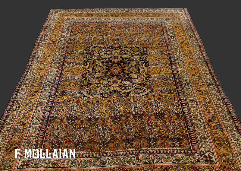 Antique Persian Kerman Ravar Bothe Design Rug n°:18287350