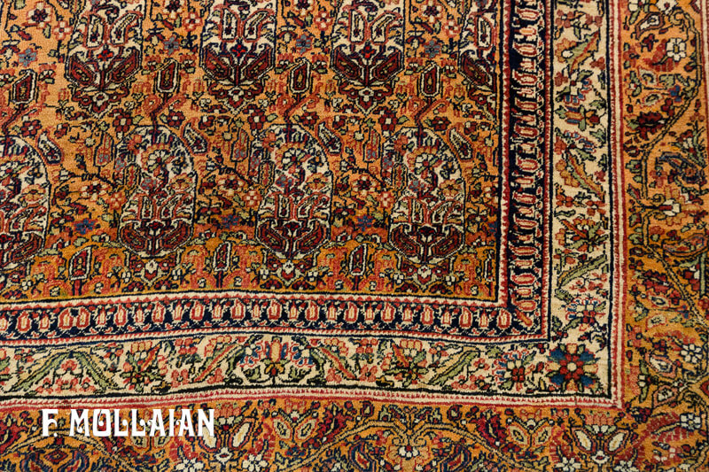 Antique Persian Kerman Ravar Bothe Design Rug n°:18287350