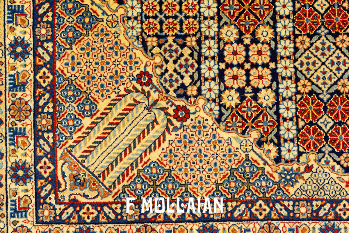 Medallion Design with All-over field Antique Persian Isfahan Warp Silk Carpet n°:305489