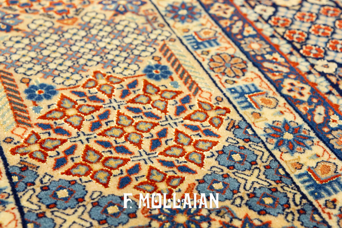 Medallion Design with All-over field Antique Persian Isfahan Warp Silk Carpet n°:305489