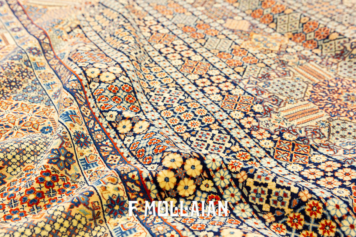 Medallion Design with All-over field Antique Persian Isfahan Warp Silk Carpet n°:305489