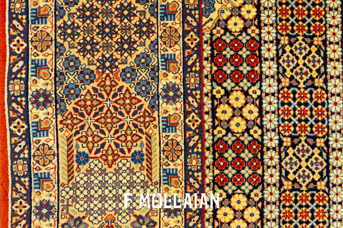 Medallion Design with All-over field Antique Persian Isfahan Warp Silk Carpet n°:305489