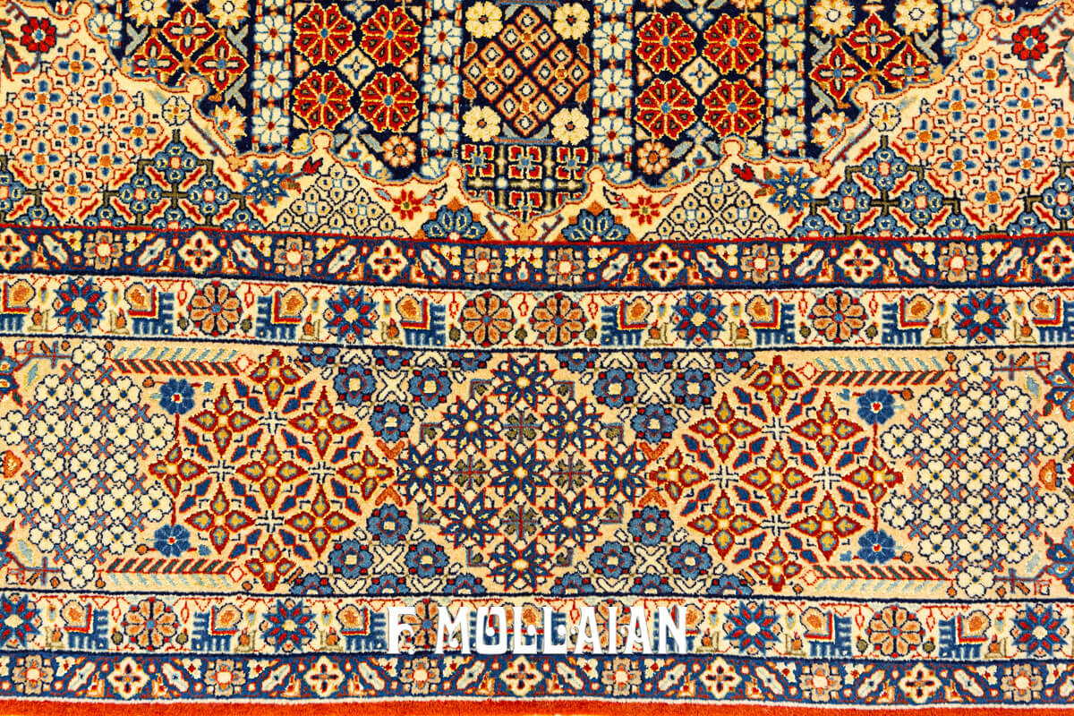 Medallion Design with All-over field Antique Persian Isfahan Warp Silk Carpet n°:305489