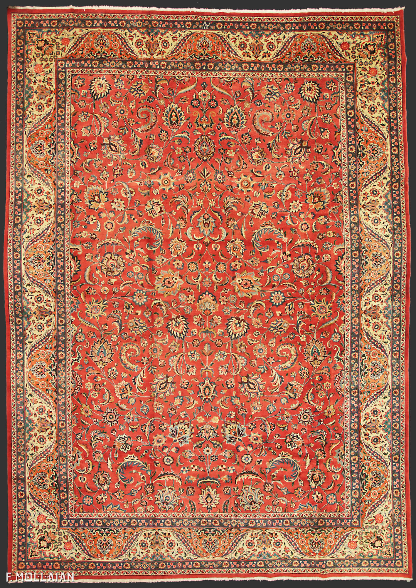 Tapis Persan Antique Mashad Amoghli n°:36086167