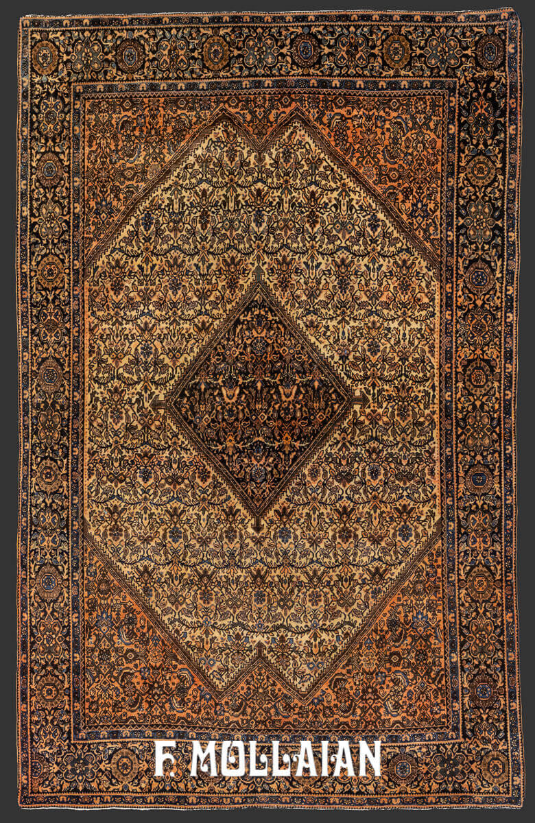 Antico Tappeto Persiano Saruk Farahan a Medaglione annodato a mano n°:49060972