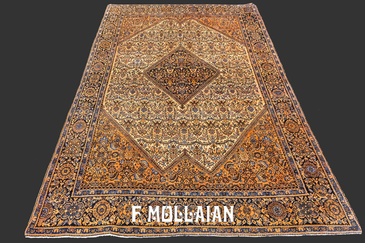 Antique Persian Saruk Farahan Medallion Hand-knotted Rug n°:49060972