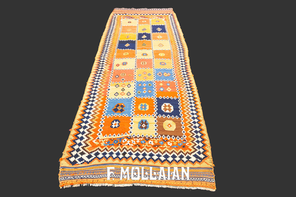 Kilim Rug Qashqai Multi-Color Runner Carpet n°:83847801