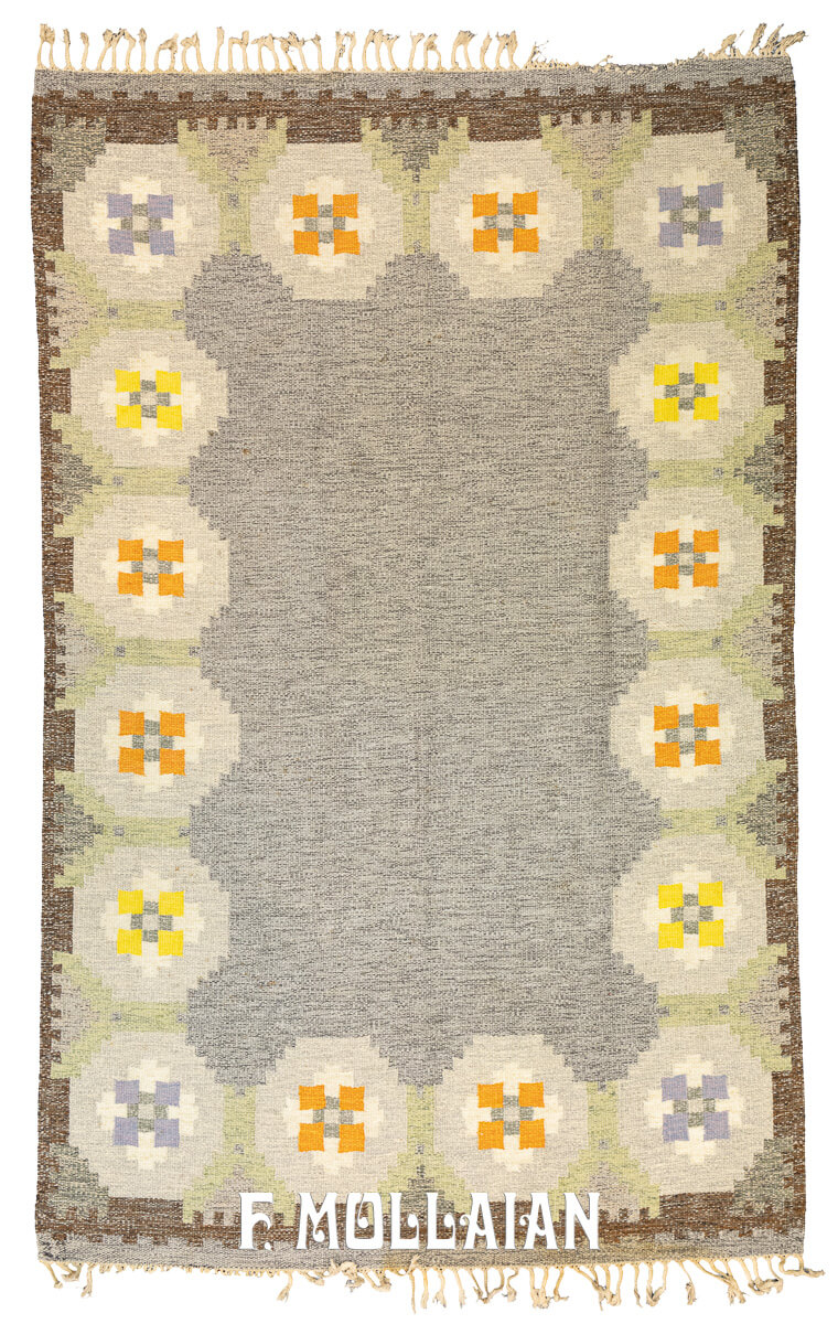 Rollakan Swedish Flat-weaver Rug Gray/Brown n°:696274