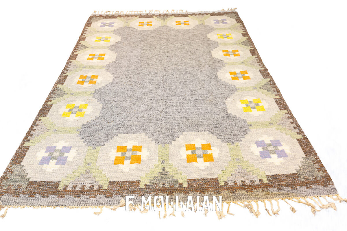 Rollakan Swedish Flat-weaver Rug Gray/Brown n°:696274