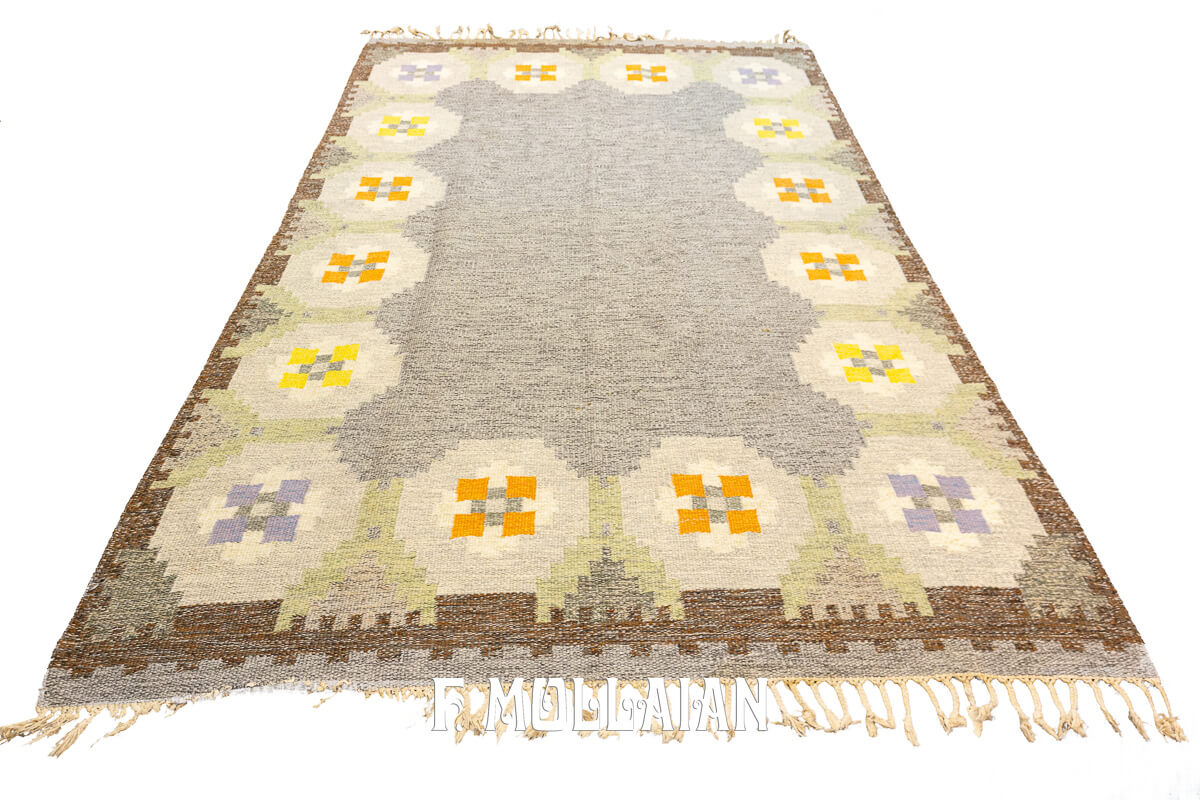 Rollakan Swedish Flat-weaver Rug Gray/Brown n°:696274