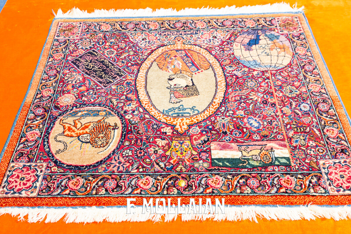 Mashad Amoghli Antique Pictorial Rug  n°:882823