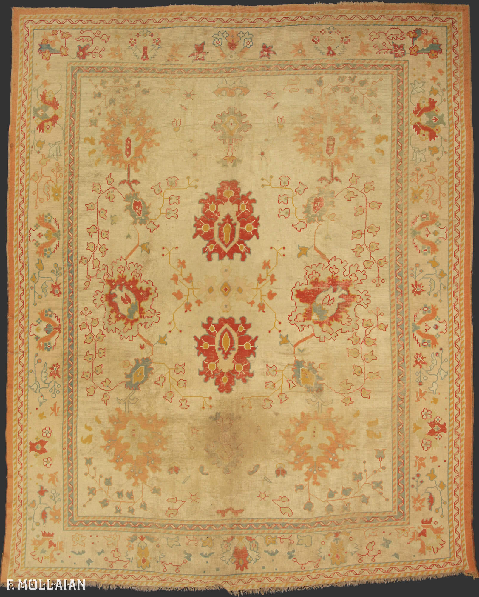 Tapis Turc Antique Ushak (Oushak) n°:57930276