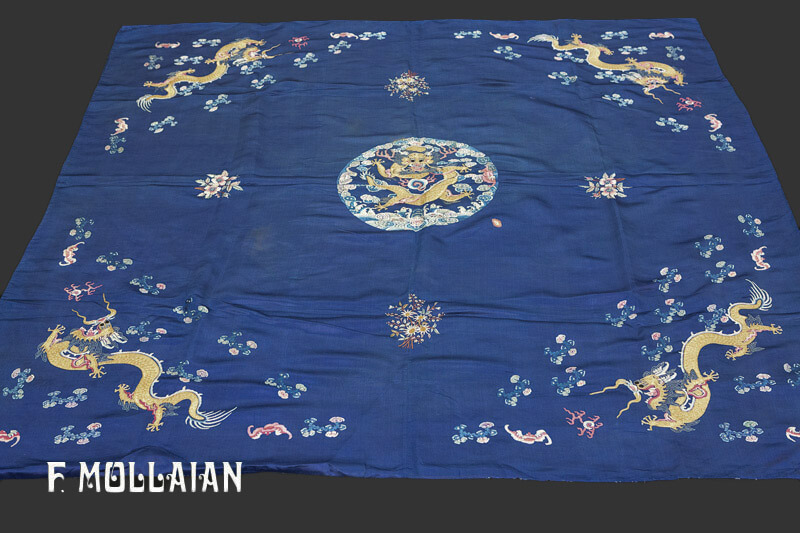 Textile Antique Impérial (Kesi) Chinois de Soie et Fil de Métall n°:65872018