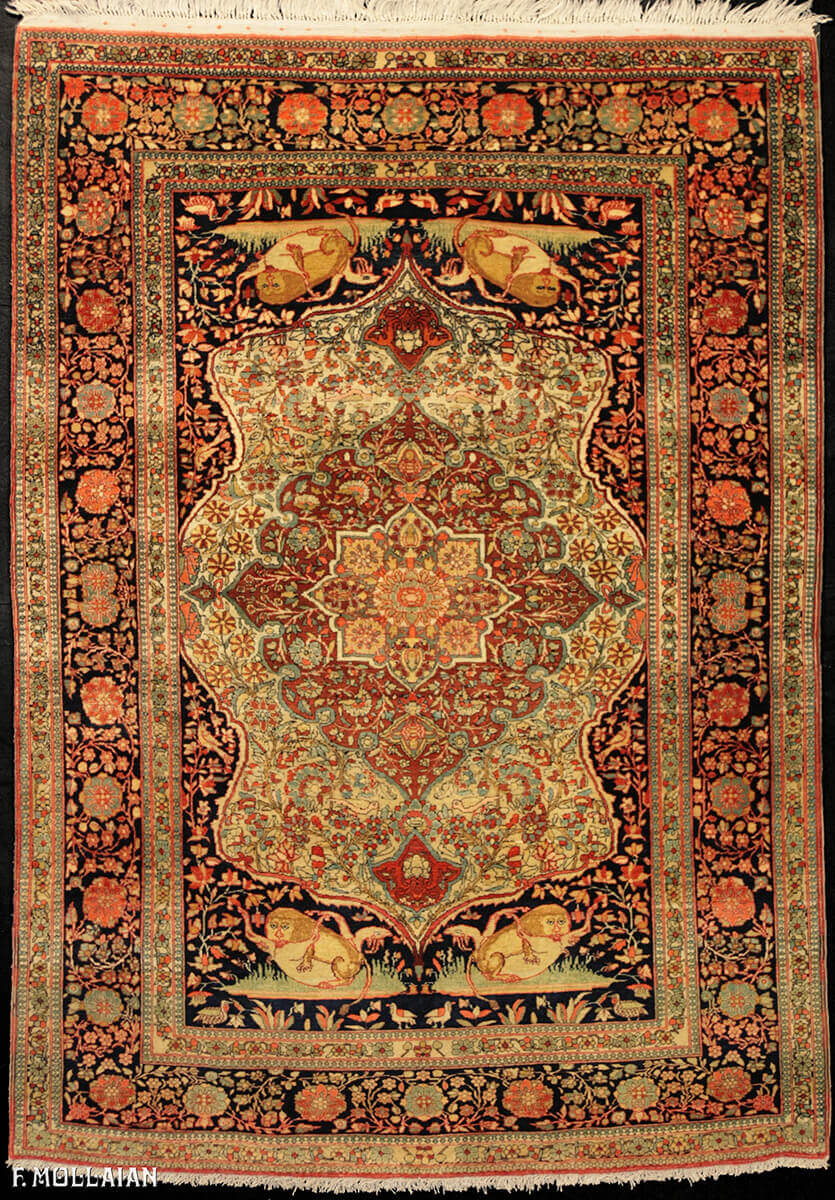 Antique Persian Kashan Mohtasham Rug n°:36204673 - Mollaian Farzin Carpets